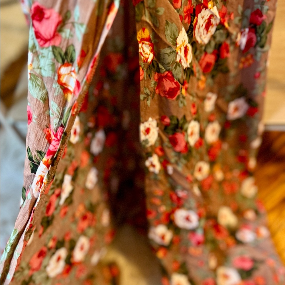 Lulu's Floral Maxi Dress in Dusty Rose and Green - Picture 4 of 4
